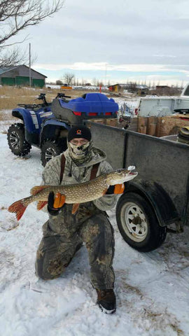 Ice fishing with a portable sonar fish finder