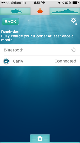 iBobber fishfinder app for iPhone or Android