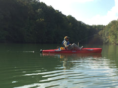 fishing for bass from kayak