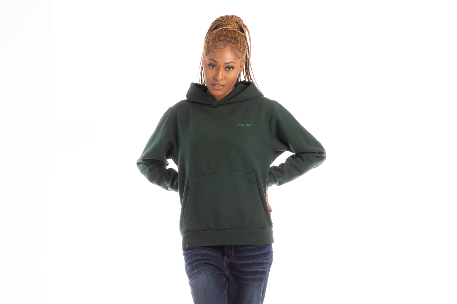 Women's Heavyweight Oversized Garment Dyed Pullover Hoodie- Pine Green
