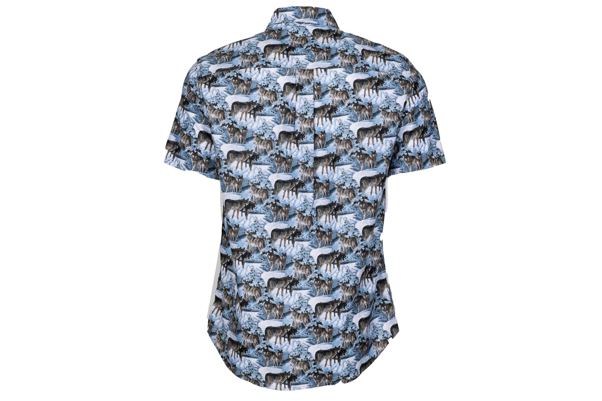 Men's S/S Printed Outdoor Aloha Shirt - Snow Wolves (**FINAL SALE ONLY**)