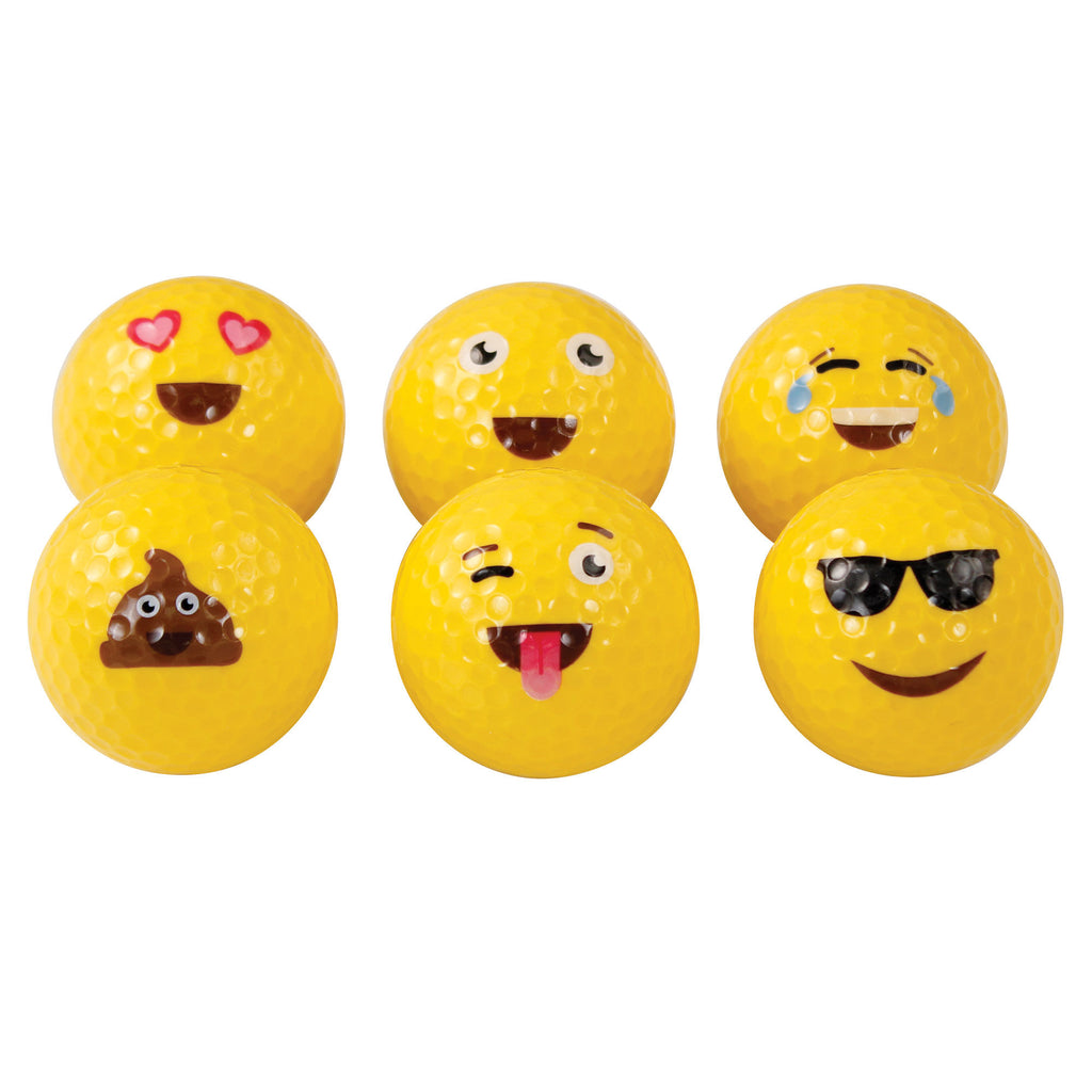 Emoji Golf Balls Pack Of 6 Assorted 