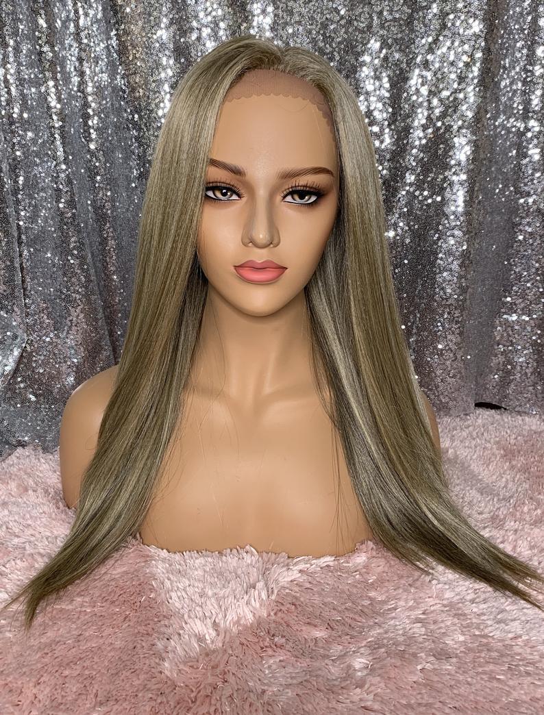 Ashy Blond Wig Long Wig Dirty Blonde Natural Wig Large Lace Front