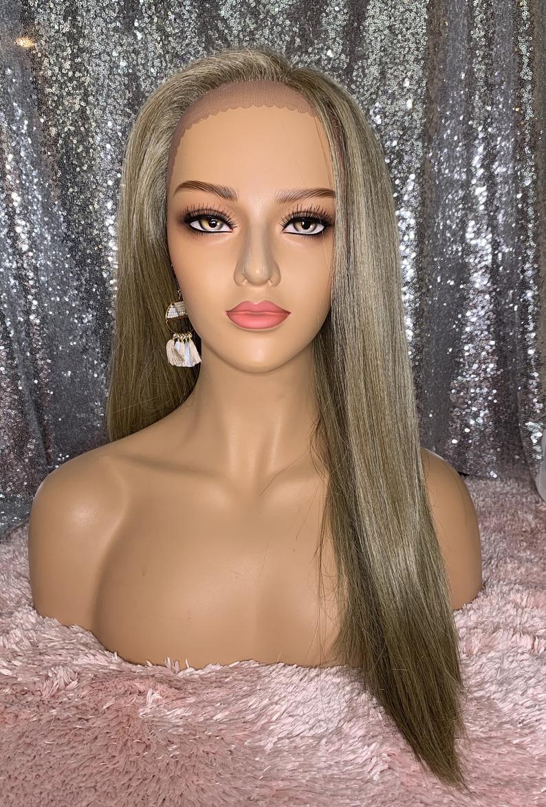 Ashy Blond Wig Long Wig Dirty Blonde Natural Wig Large Lace Front