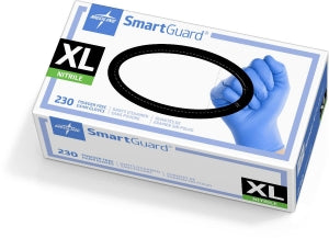 SmartGuard Powder-Free Nitrile Exam Gloves, Size XL, 250/Box