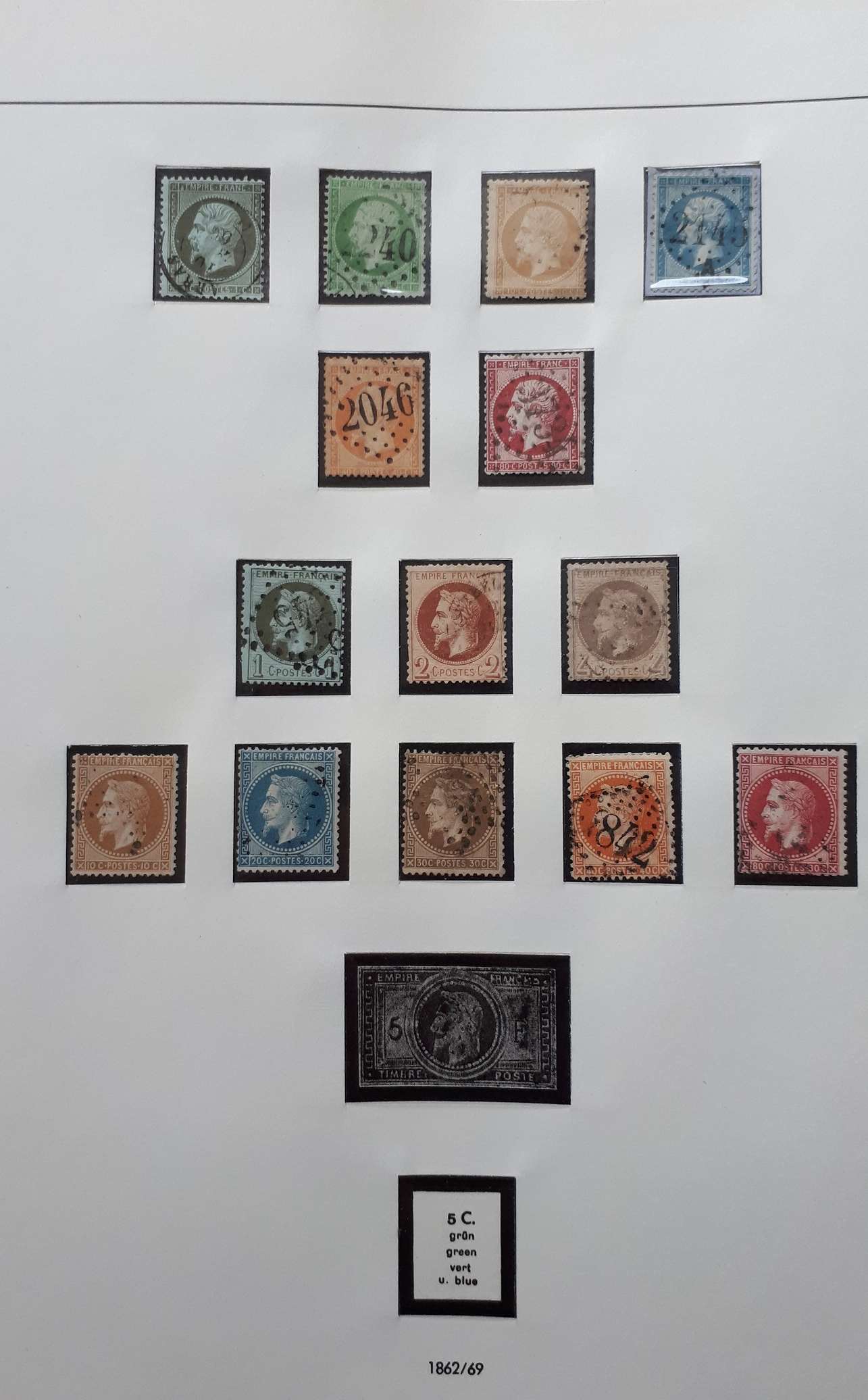 album de timbres à cases