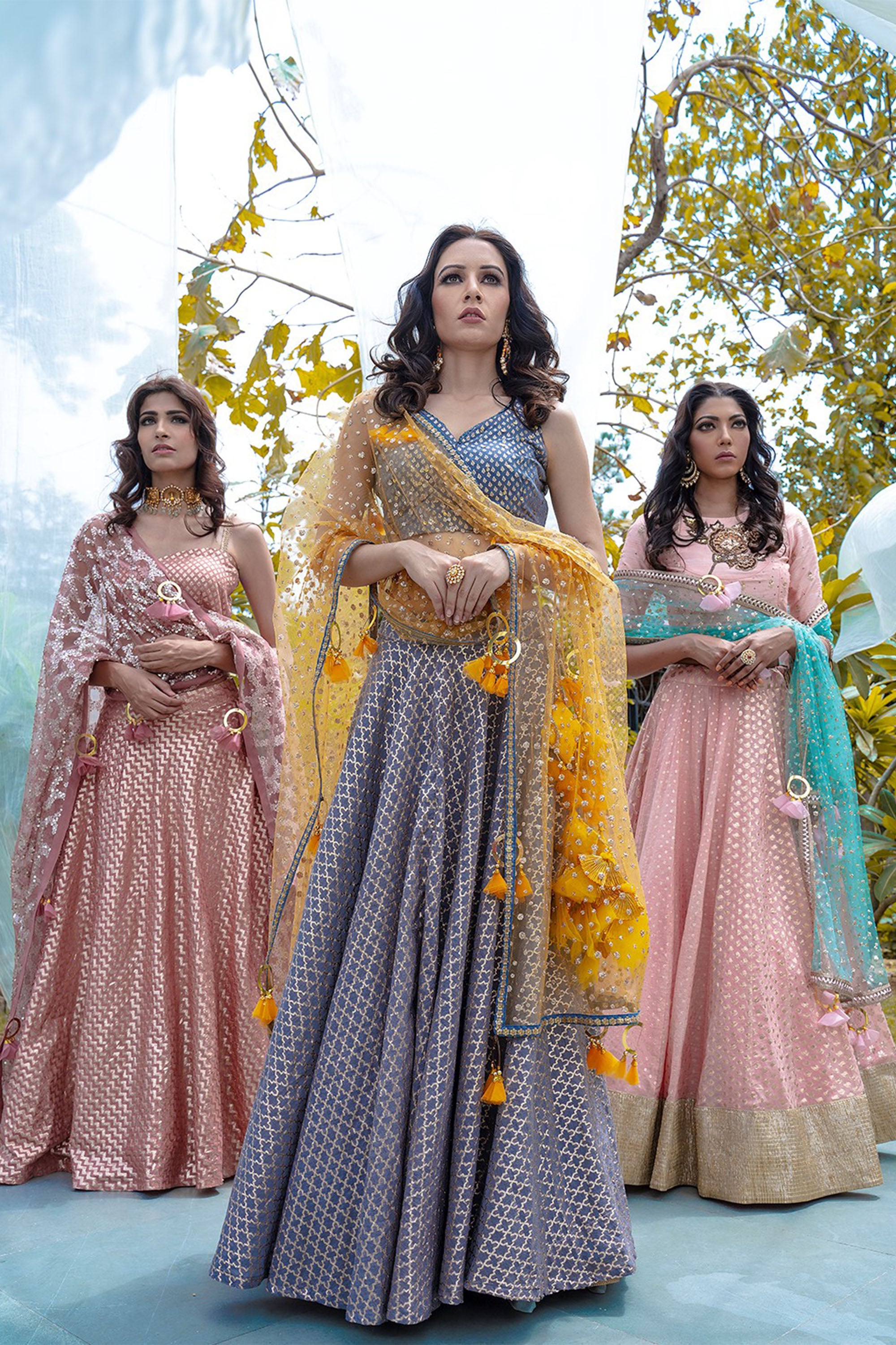 Grey Chanderi Lehenga | VIVA-LUXE