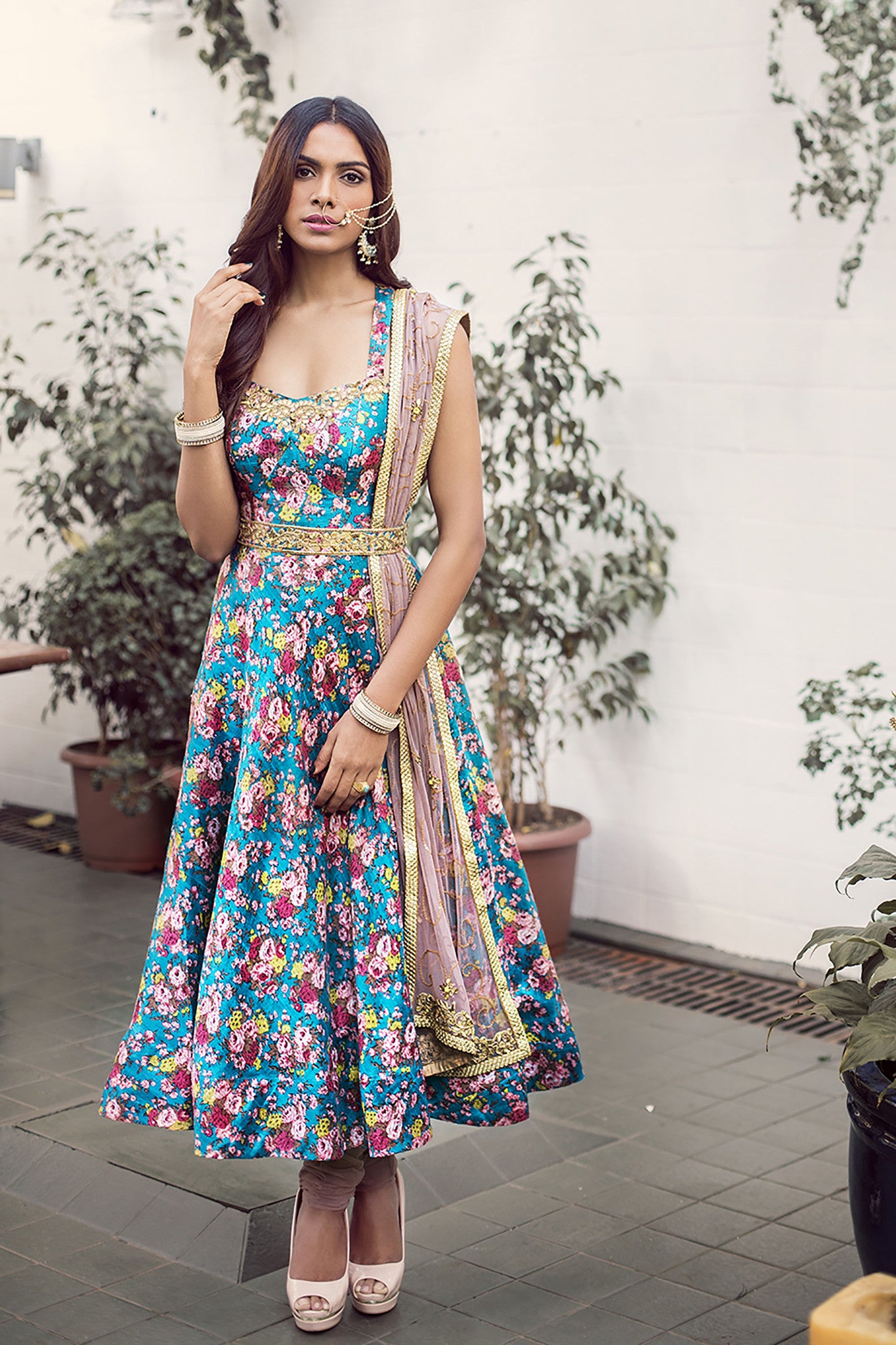 floral anarkali dress