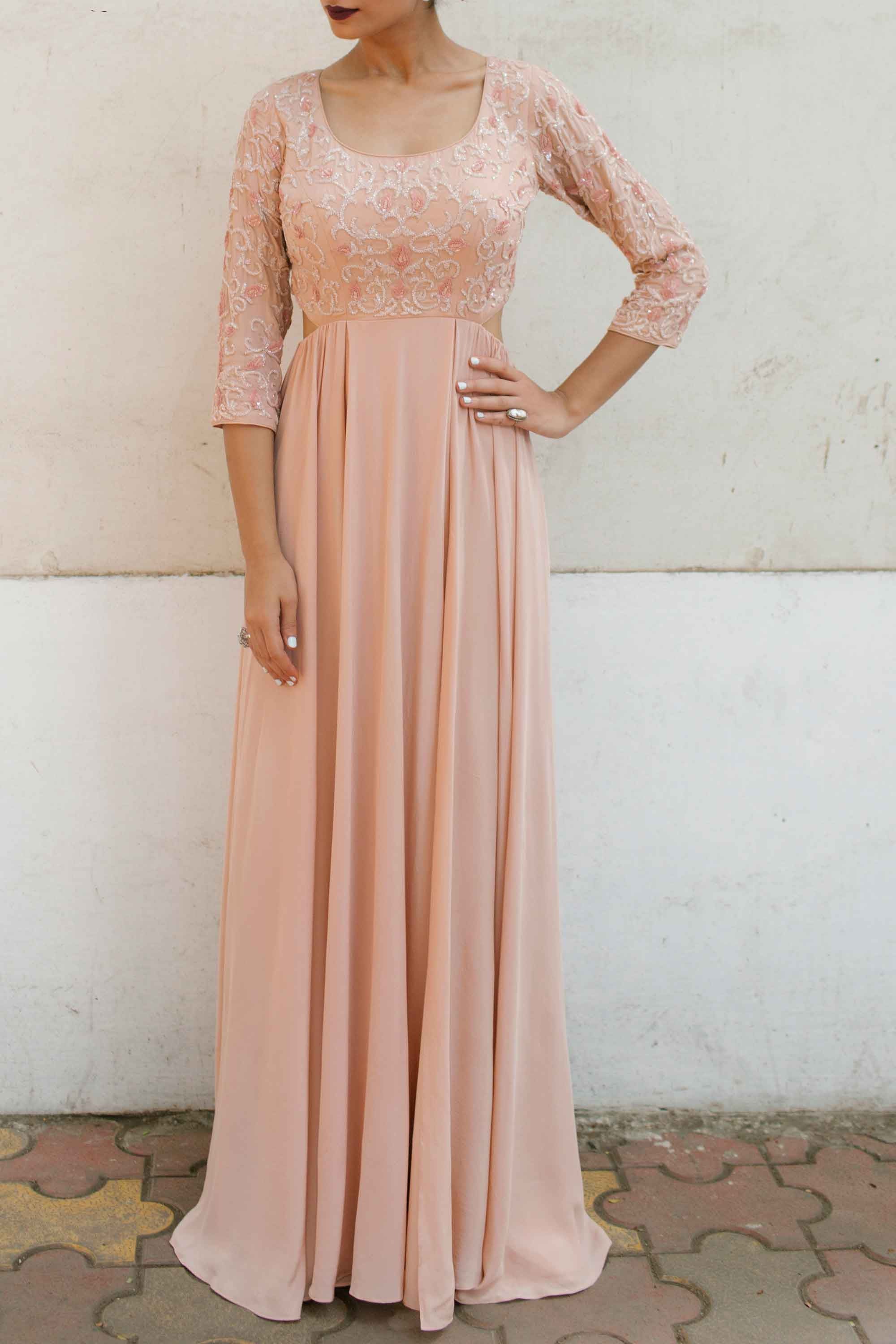 silk crepe gown