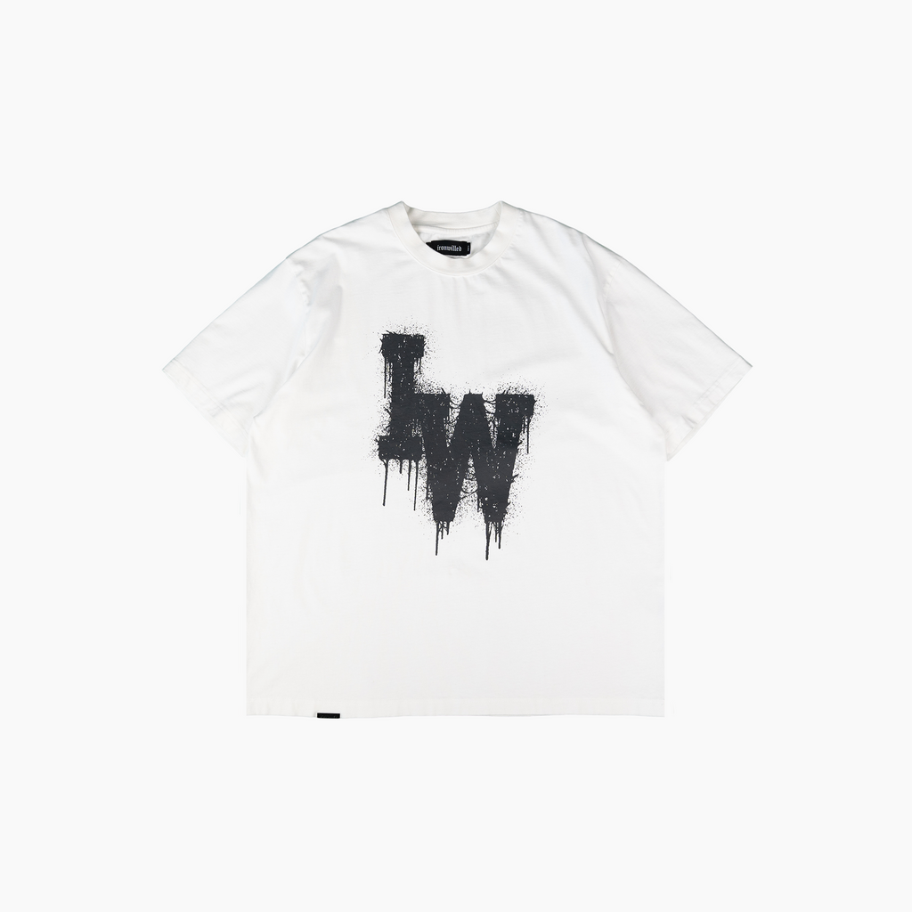 WILLED IRONWILLED – OVERSIZED WHITE GRUNGE TEE -