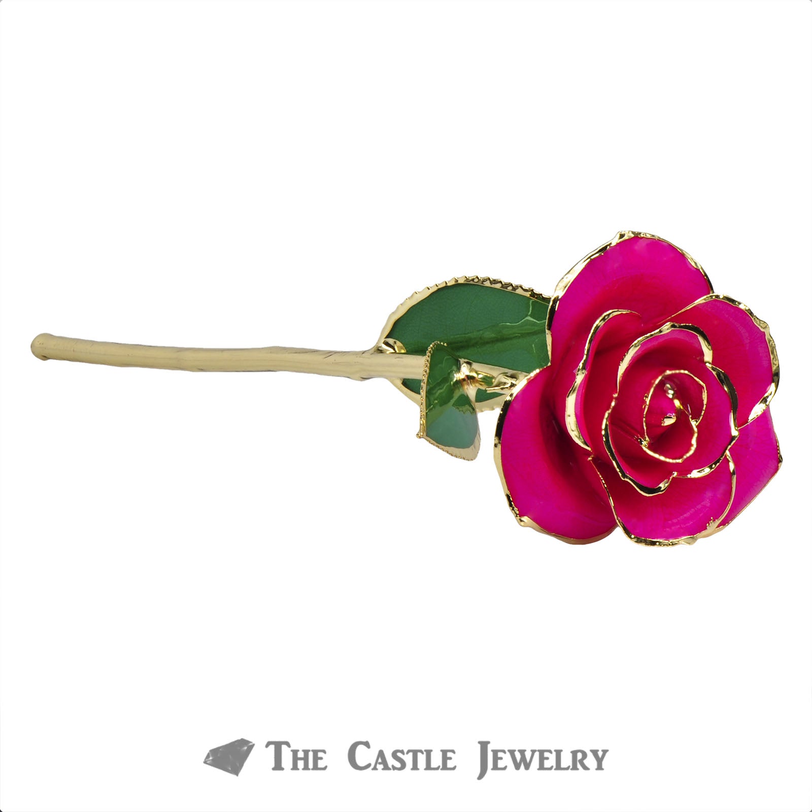 Genuine Rose Preserved Lacquer Dipped 24k Gold Long Stemmed In Gift Bo The Castle Jewelry