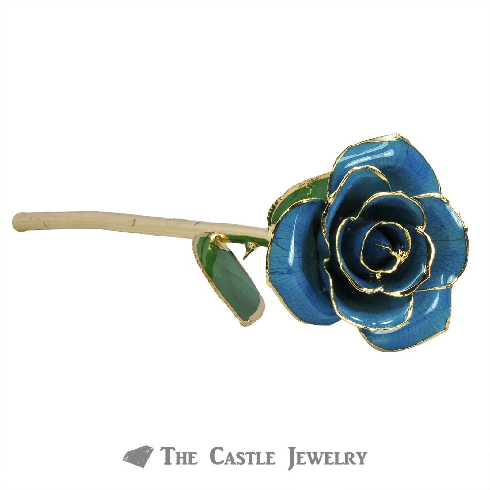 Genuine Rose Preserved Lacquer Dipped 24k Gold Long Stemmed In Gift Bo The Castle Jewelry