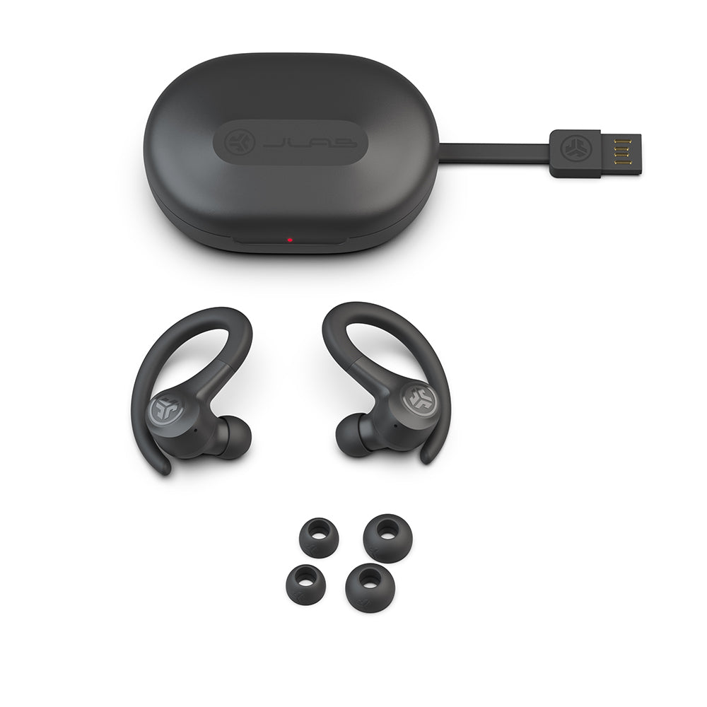 Go Air Sport True Wireless Earbuds with accessories