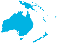 Mapa Austrálie a Oceánie