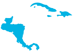 Mapa de Centroamérica y el Caribe