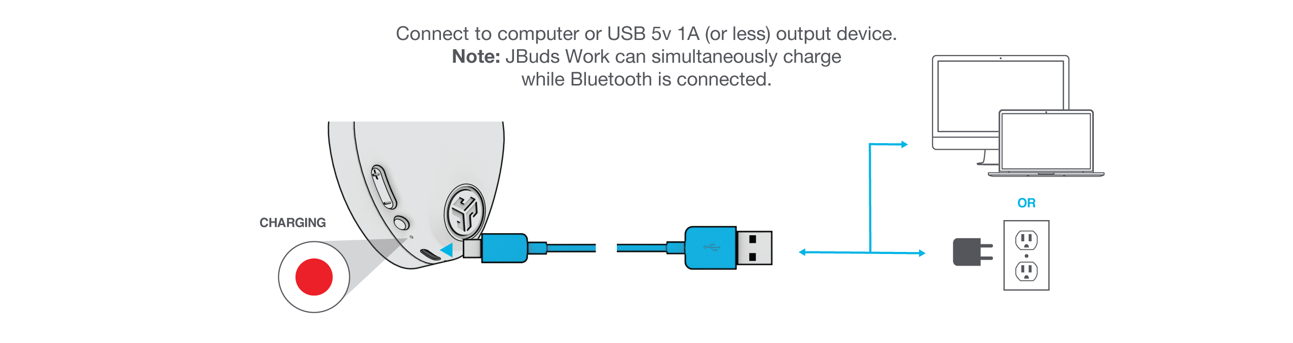 How to charge JBuds Work Wireless Over-Ear Headset