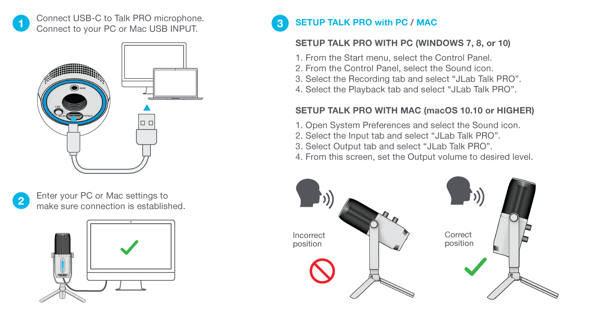 How to set up your Talk PRO Microphone