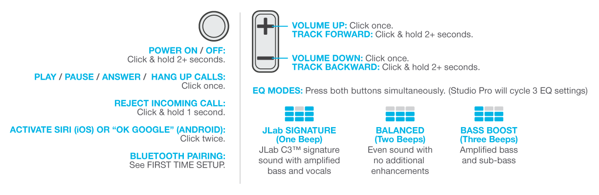 Controls & EQ settings for the Studio Pro Wireless Headphones