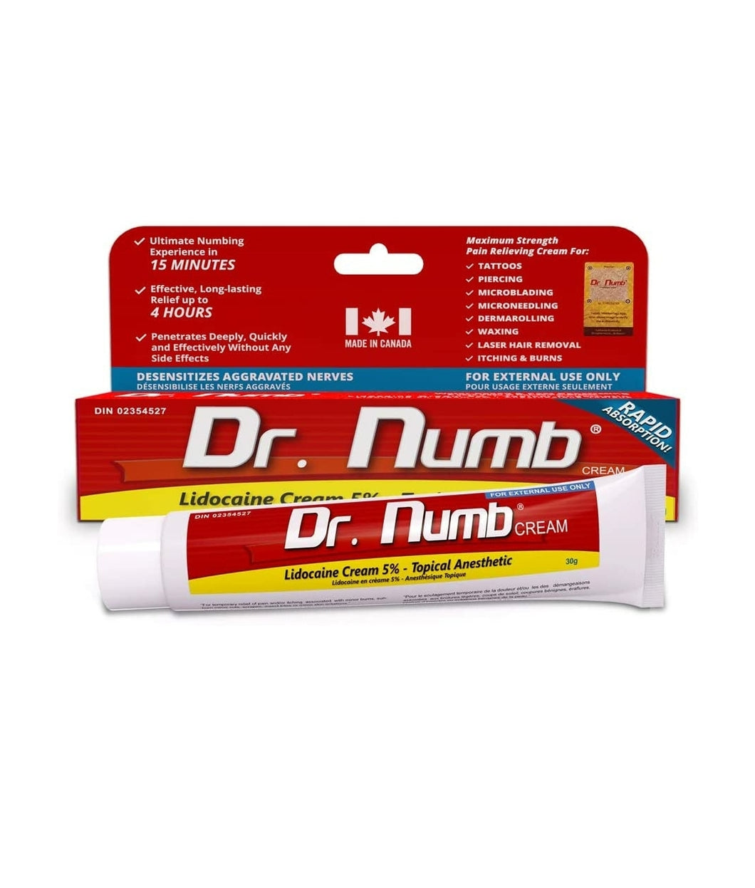 Dr Numb 4 Lidocaine Cream  Maximum Strength Pain Reliever with Vitamin E   Prompt Soothing Relief from Painful Burning Itching  Local Discomfort   Temporary Relief Pain for Hemorrhoids  30g 1  Health  Household   Amazoncom