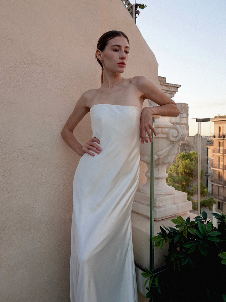 strapless slip dress for wedding