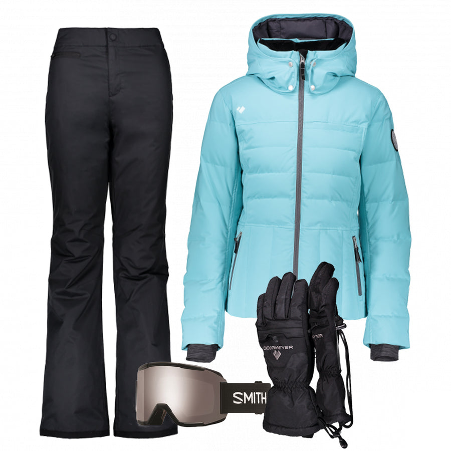 Women’s Ski Gear Outfit (Black/White- Premium)
