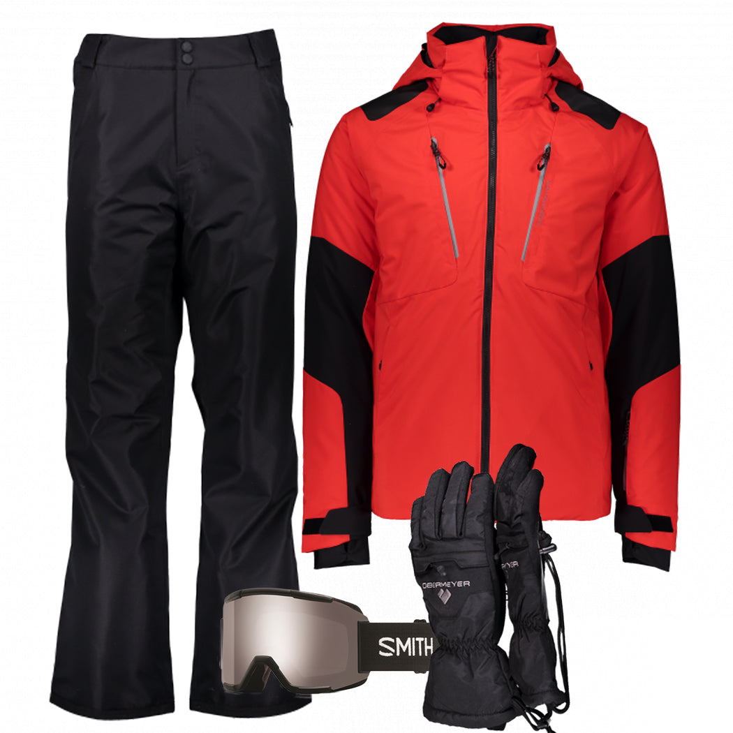 Men’s Ski Gear Outfit (Red/Black) – Slope Threads