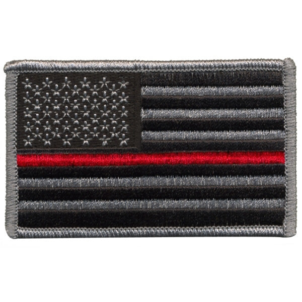 AMERICAN FLAG EMBROIDERED PATCH VELCRO backed US BLACK RED United States