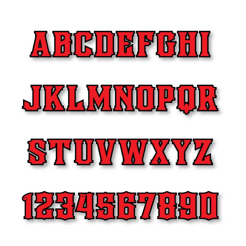 Stereo 3D letters and numbers set. Red and blue colors font