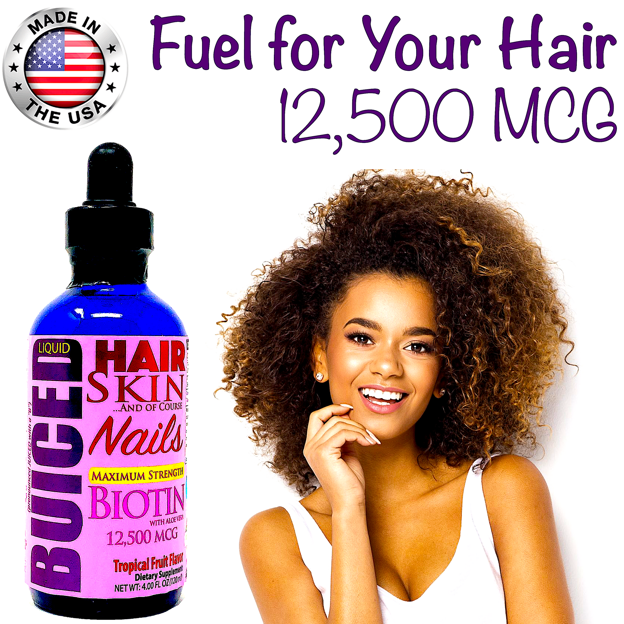 Buiced Liquid Hair Skin Nails Max Liquid Biotin Made In Usa