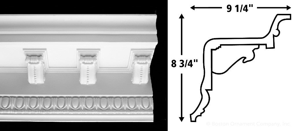 C-003 Cornice - Boston Ornament Company - Cornice Boards For Windows