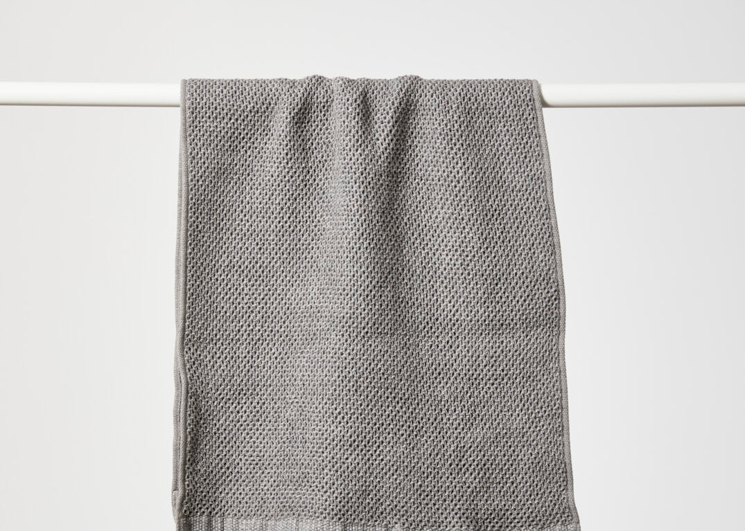 Japanese Linen Stripe Hand Towel - Black/Grey