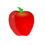 Red apple green stem