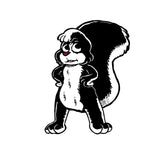 Skunk with hands on hips