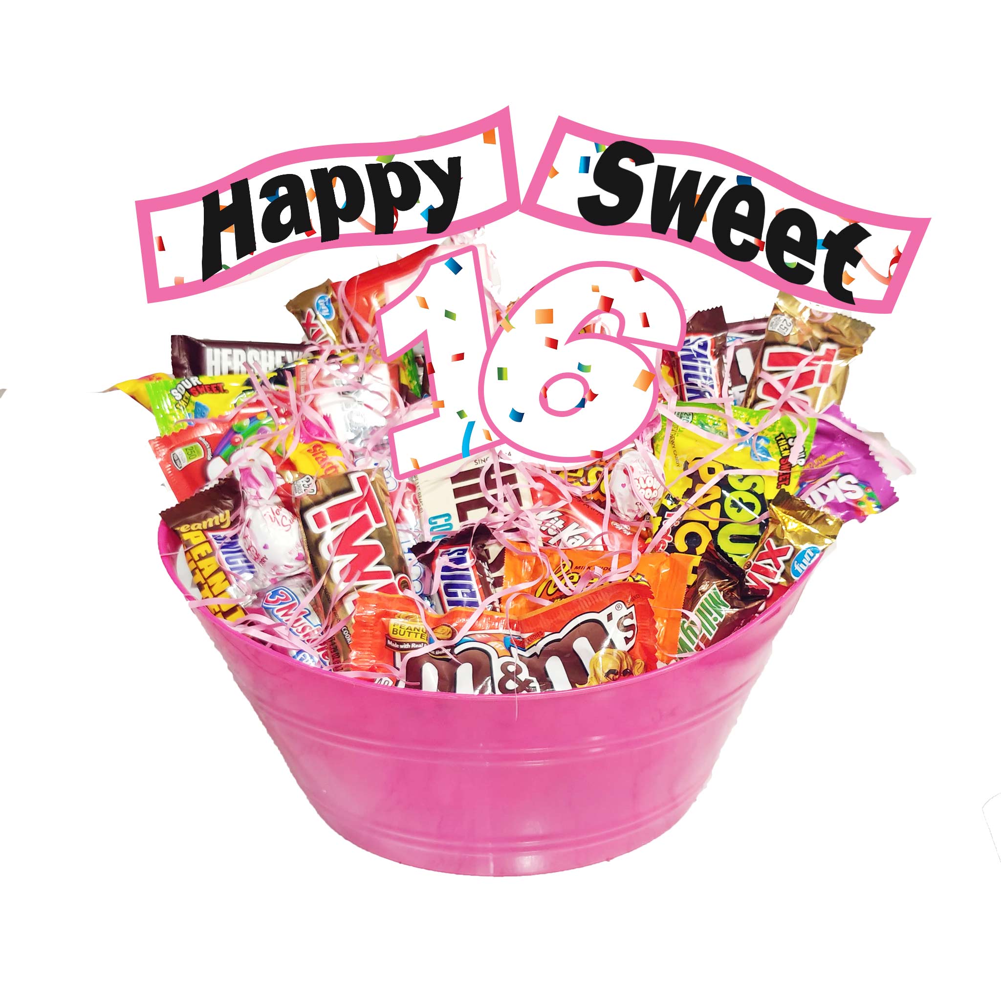 Spiksplinternieuw Sweet 16 Candy Gift Basket- Best Birthday- Girls Gift – Smiles For TX-38