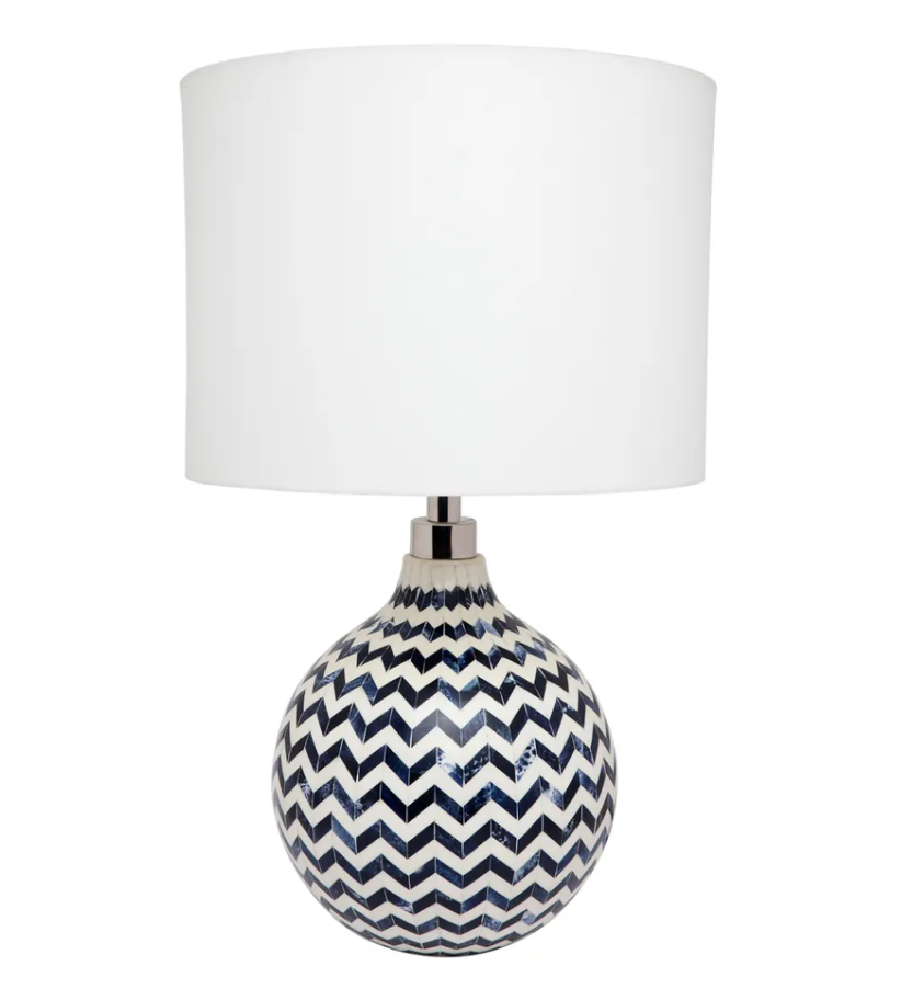 black and white chevron lamp