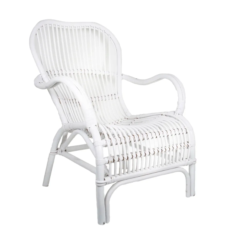 white cane occasional chair