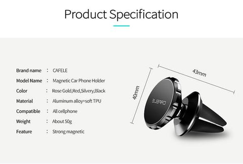 We are selling magnetic phone holder at car vent 