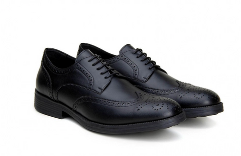 Black, lace up men's dress shoes.