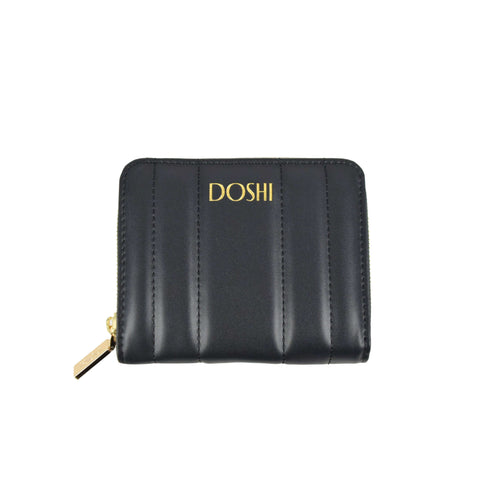 Deux Lux Wallet VEGAN Zip Around Black Woven Faux Leather