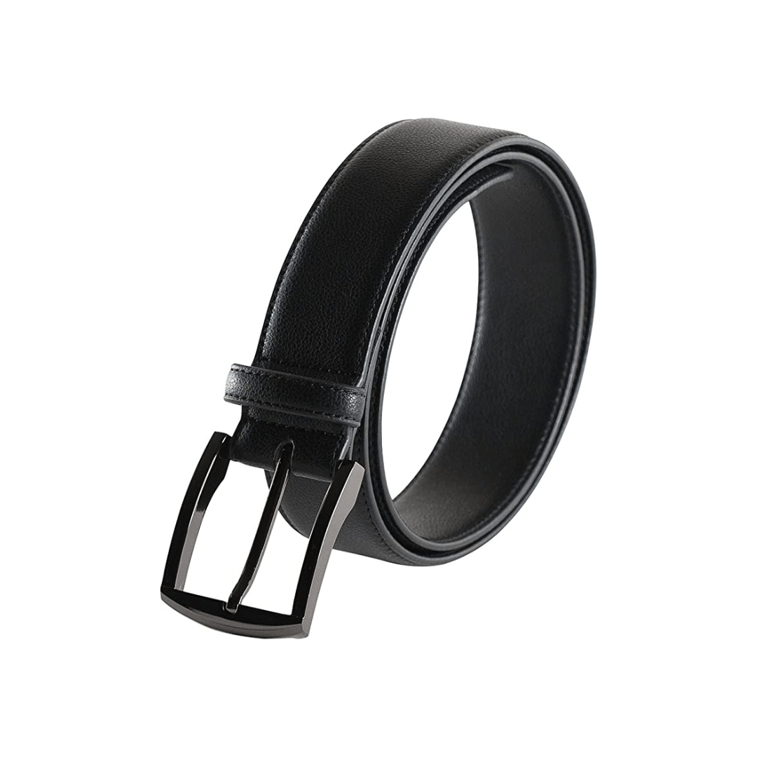 Metallic Black Square 2 Vegan Belt (Sizes Black: 28-34. Brown: 32-38)