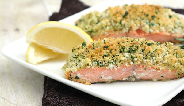 Hemp seed crusted salmon