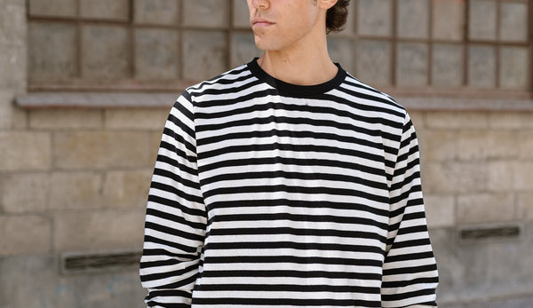 striped long sleeve hemp shirt