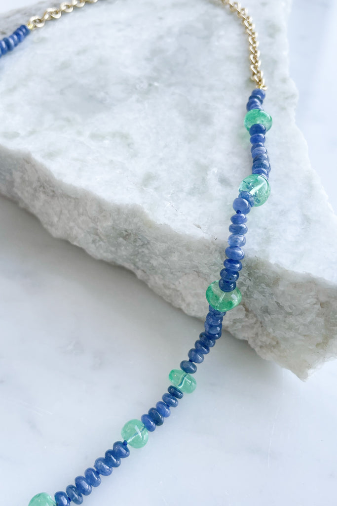 Denim Sapphire & Emerald La Plage Necklace | SUNROOM