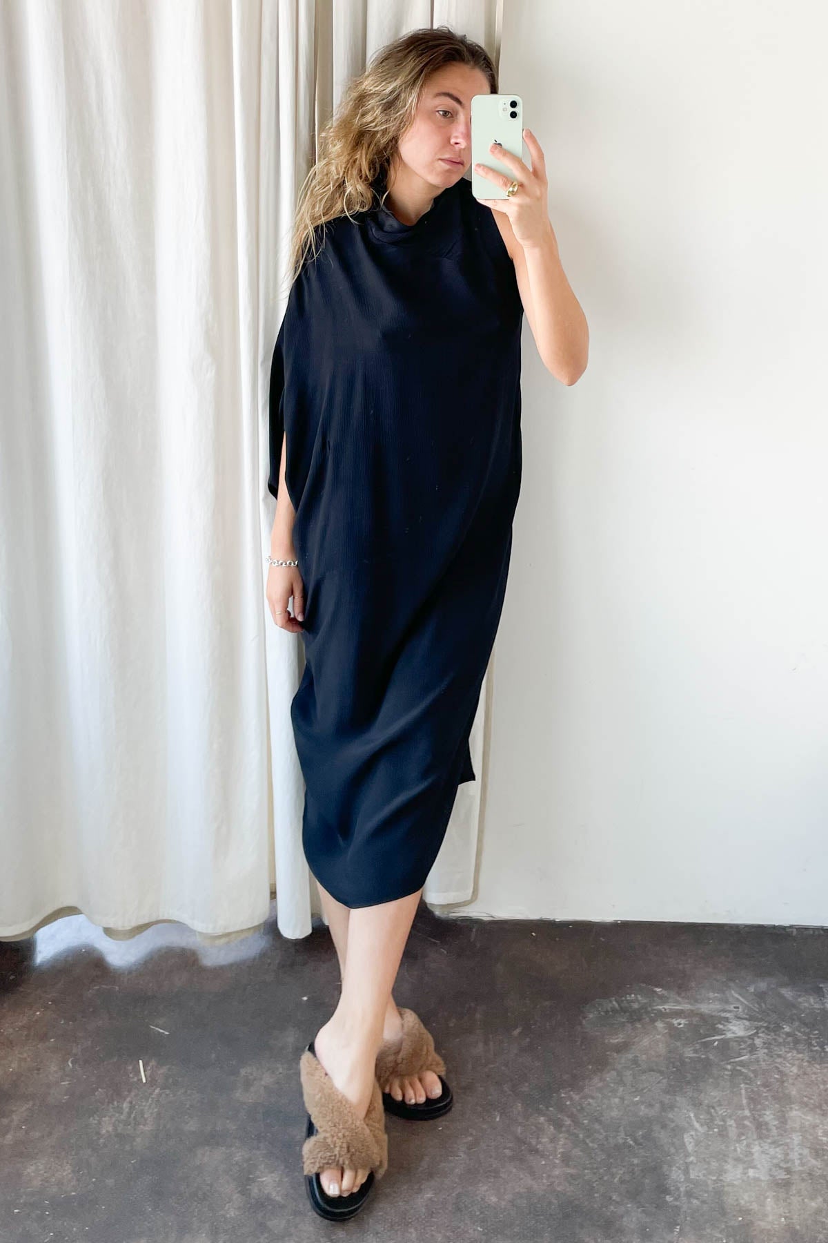 Classic Black Sleeveless Mock Neck Dress