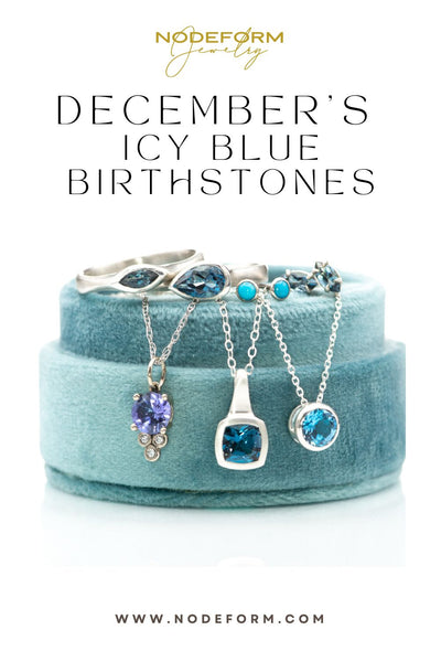 Shop beautiful icy blue jewelry with December birthstones including tanzanite, blue topaz, zircon