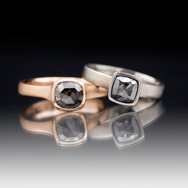 dark gray diamond engagement rings