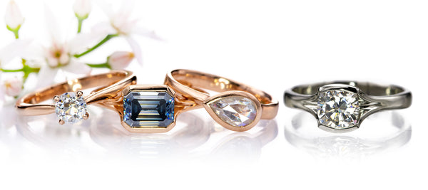 Nodeform's stunning solitaire moissanite engagement ring designs