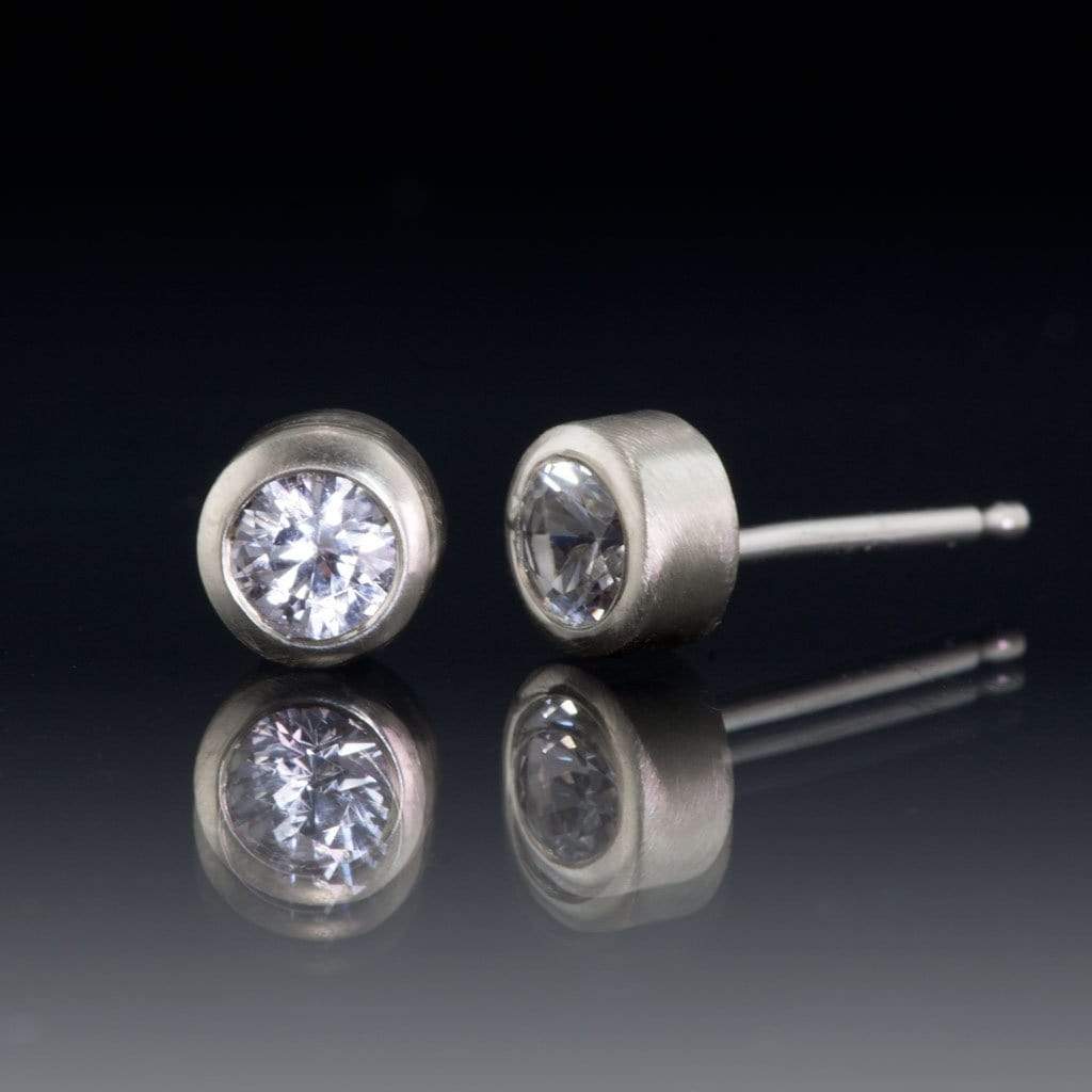 white sapphire stud earrings