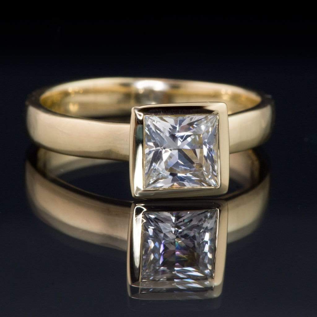 princess cut white sapphire ring