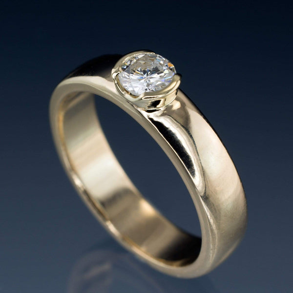 1.56ct Round Salt + Pepper Diamond and Diamond Trillion Low Profile Th –  Anueva Jewelry